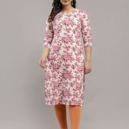 DEVEK Floral Printed Round Neck Straight Kurta-picture-25