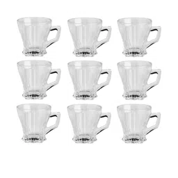Somil Clear Glass Coffee & Tea Cup / Mug (120 Ml), Enjoy Your Drink in Style, 7.8 X 9.7 X 8 Cm, Pack of 9-image-88