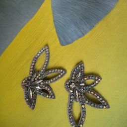 PRIAANSHA CREATIONS Rhinestone Contemporary Drop Earrings-image-0