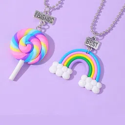 EL REGALO Kids Set Of 2 Rainbow & Candy Pendants With Chain-picture-4