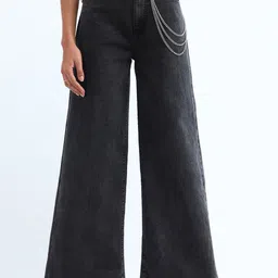 Flying Machine Women Wide Leg High-Rise Light Fade Stretchable Jeans-image-21