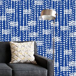 ArtzFolio Printed UV-Resistant Anti-Bacterial Indigo Batik Waves Peel & Stick Wallpaper-image-75