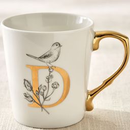 Home Centre White & Yellow Printed Glossy Porcelain Mug - 350ml-picture-1