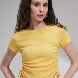 Street By Tokyo Talkies Women Cap Sleeves Knits Cotton Crop Top-picture-49