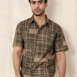 WROGN Men Comfort Fit Spread Collar Checked Cotton Casual Shirt-image-28