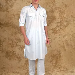 BLUESAANCHI Men Regular Kurta with Trousers-image-9