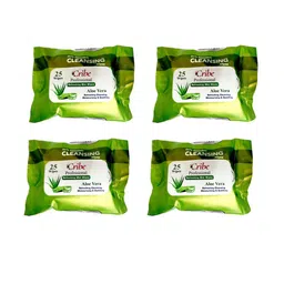 CRIBE Set Of 4 Aloe Vera Extract Wet Cleansing Wipes With Vitamin E - 25 Wipes Each image 1