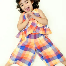 Tiber Taber Girls Checked Top with Palazzos-image-18