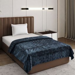 Monte Carlo Teal Geometric AC Room 210 GSM Single Bed Blanket-picture-5
