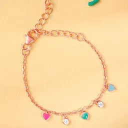 GIVA Rose Gold-Plated Zircon Anklet-image-98