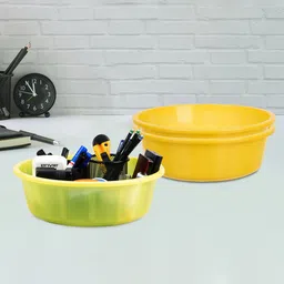 Kuber Industries Yellow & Green 3 Pieces Regular Desk Organisers-25