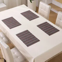 HOKIPO Blue & Red 4 Pieces Geometric Printed Rectangle Table Placemats-0