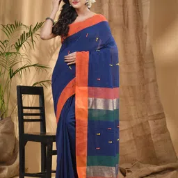 DESH BIDESH Floral Pure Cotton Taant Saree-image-88