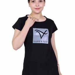 Varenyam Women Typography Applique T-shirt-image-41