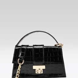 Carlton London Black Textured Sling Bag-image-94