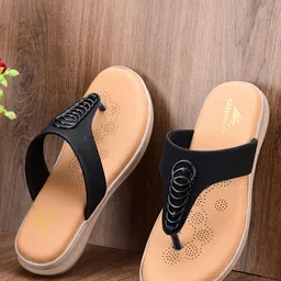 Greentech Women Embellished Synthetic Leather T-Strap Flats-image-84
