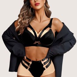 Krelin Sexy Strappy Underwire Push Up O Ring Linked Harness Baby Doll-image-49