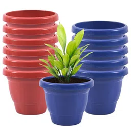 Kuber Industries Blue & Red 12 Pieces Versatile & Sturdy Flower Planters-image-72