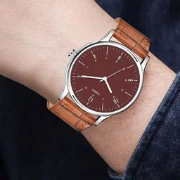 TARIDO Men Solid Dial & Leather Straps Analogue Watch TW_702B_SL05A-2