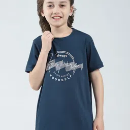 Monte Carlo Boys Typography Printed Round Neck Short Sleeves Raw Edge T-shirt-image-94