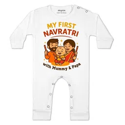 Arvesa Kids-Unisex White Cotton Rompers-picture-10
