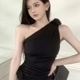 StyleCast x Revolte Embellished One Shoulder Top-image-50