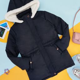 Pantaloons Junior Girls Hooded Longline Puffer Jacket-picture-23