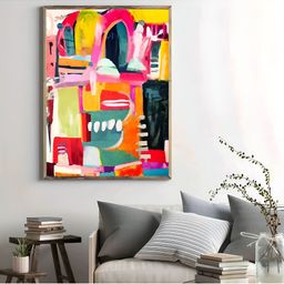 Aura Red & Yellow Abstract Wooden Wall Frame-picture-22