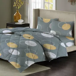 bsb home Grey & White Geometric Microfiber Double King Superfine Bedding Set-image-79