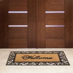 Home Centre Black & Beige Printed Anti-Skid Doormat-38