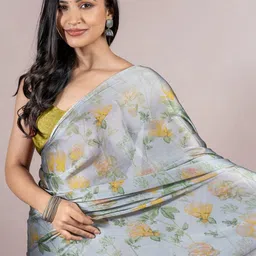 KALINI Floral No Border Saree-image-74