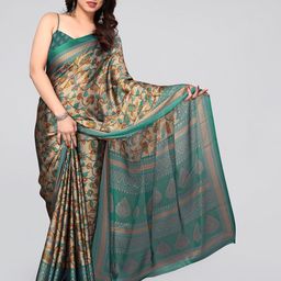 KALINI Floral Poly Chiffon Saree With Blouse Piece-image-95