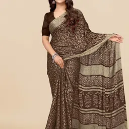KALINI Batik Poly Chiffon Saree-image-64
