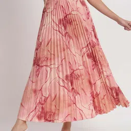 OTABU Abstract Printed A-Line Maxi Skirt-picture-3