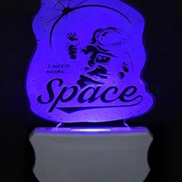 NMII White & Blue Space Printed 3D Illusion Night Lamp-3