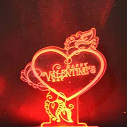 NMII Green & Red Printed Heart Acrylic 3D Illusion Plug Night Lamp-20