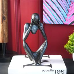 THE ARTMENT Silver-Toned Abstract Thought Thinker Accents Figurine Showpiece-image-86