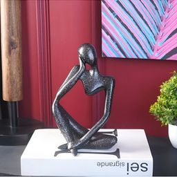 THE ARTMENT Silver-Toned Abstract Thought Thinker Accents Figurine Showpiece-image-89