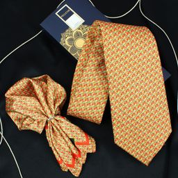 PELUCHE Men Printed Neck Tie & Pocket Square Accessory Gift Set-image-54