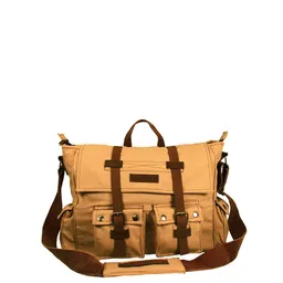 The House of Tara Unisex Beige & Brown Messenger Bag-31