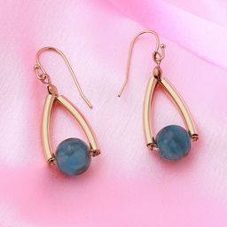 Estele Gold Plated Contemporary Drop Earrings-image-67