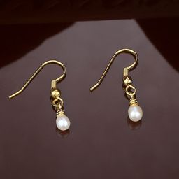 Estele Gold-Plated Teardrop Shaped Drop Earrings image 1