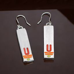 Estele Rhodium-Plated Geometric Drop Earrings-19