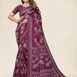 Winza Designer Floral Woven Design Zari Maheshwari Saree-picture-34