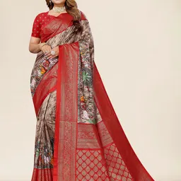Winza Designer Ethnic Motifs Woven Design Zari Maheshwari Saree-18
