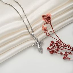 SILBERRY Rhodium-Plated 925 Sterling Silver Cubic Zirconia Pendants with Chains-30
