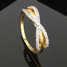 Estele Gold-Plated Cubic Zirconia Finger Ring-image-8