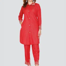 Elthia Self Design Shirt Collar Shirt With Trouser-picture-43