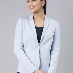 Enamor Notched Lapel Single Breasted Blazers-image-67