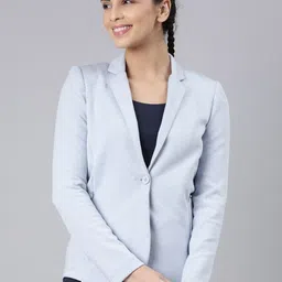 Enamor Notched Lapel Single Breasted Blazers-image-60